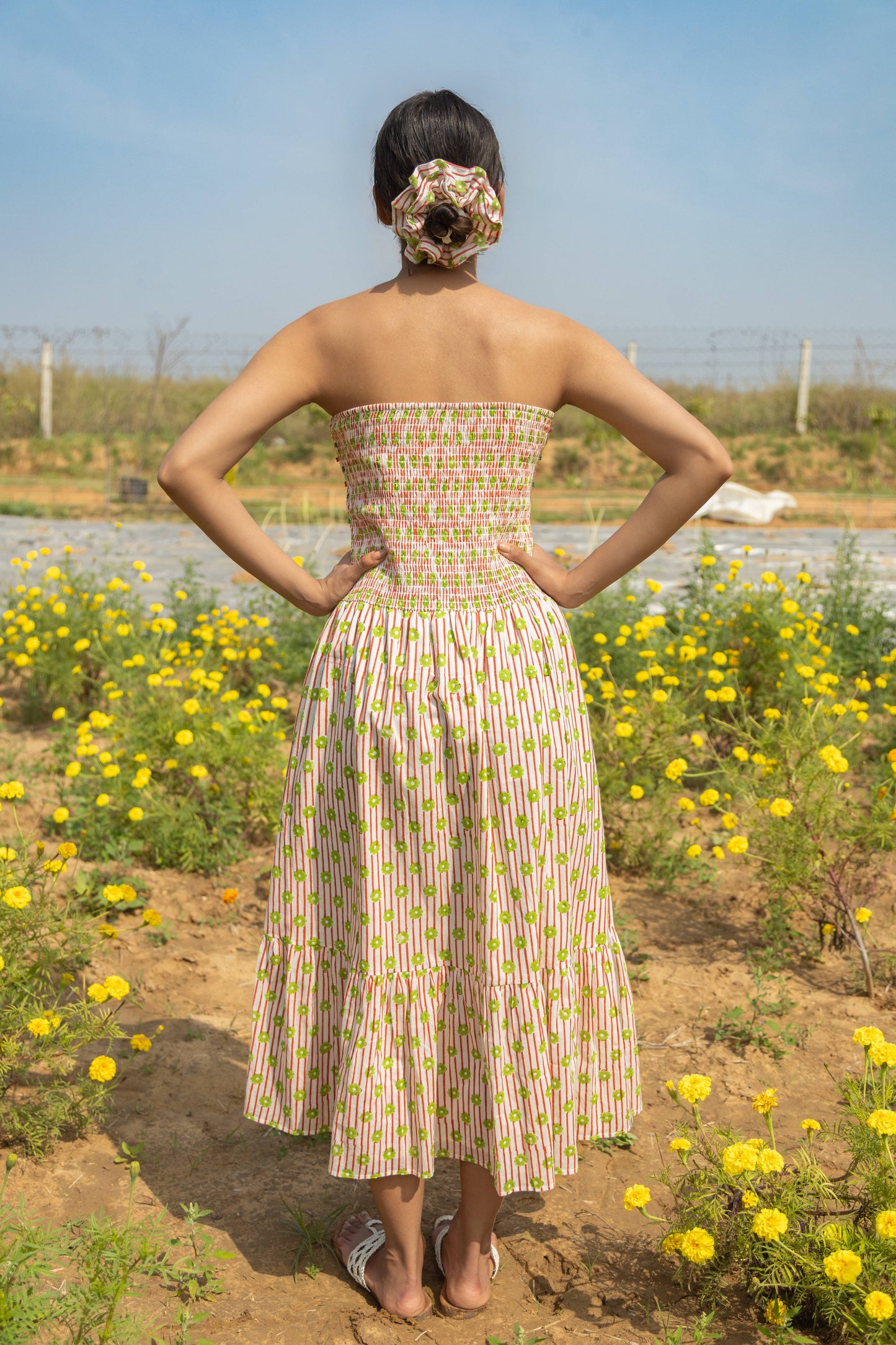White Sunset Bloom Dress