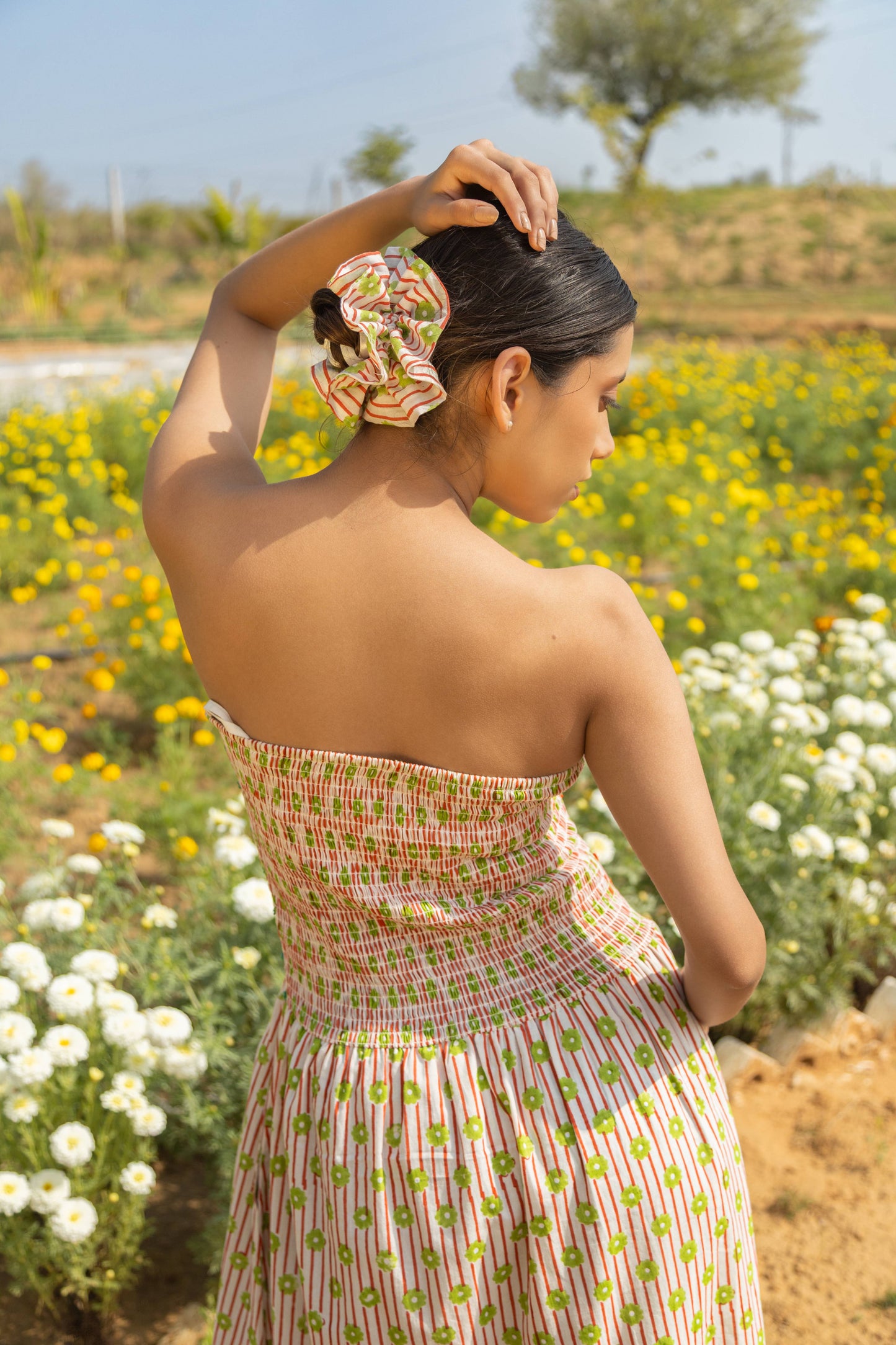 White Sunset Bloom Dress