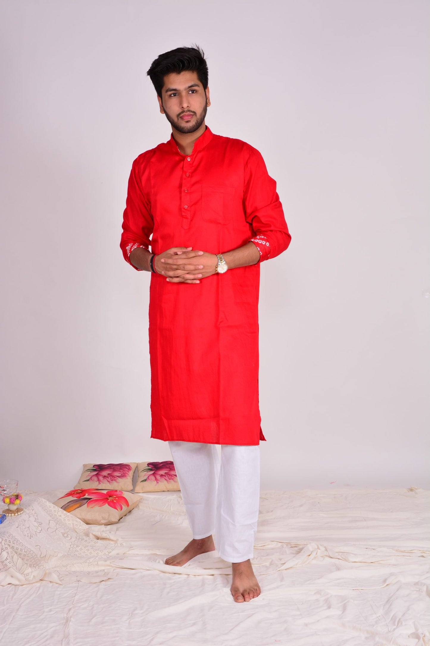 Festive Red Men Kurta