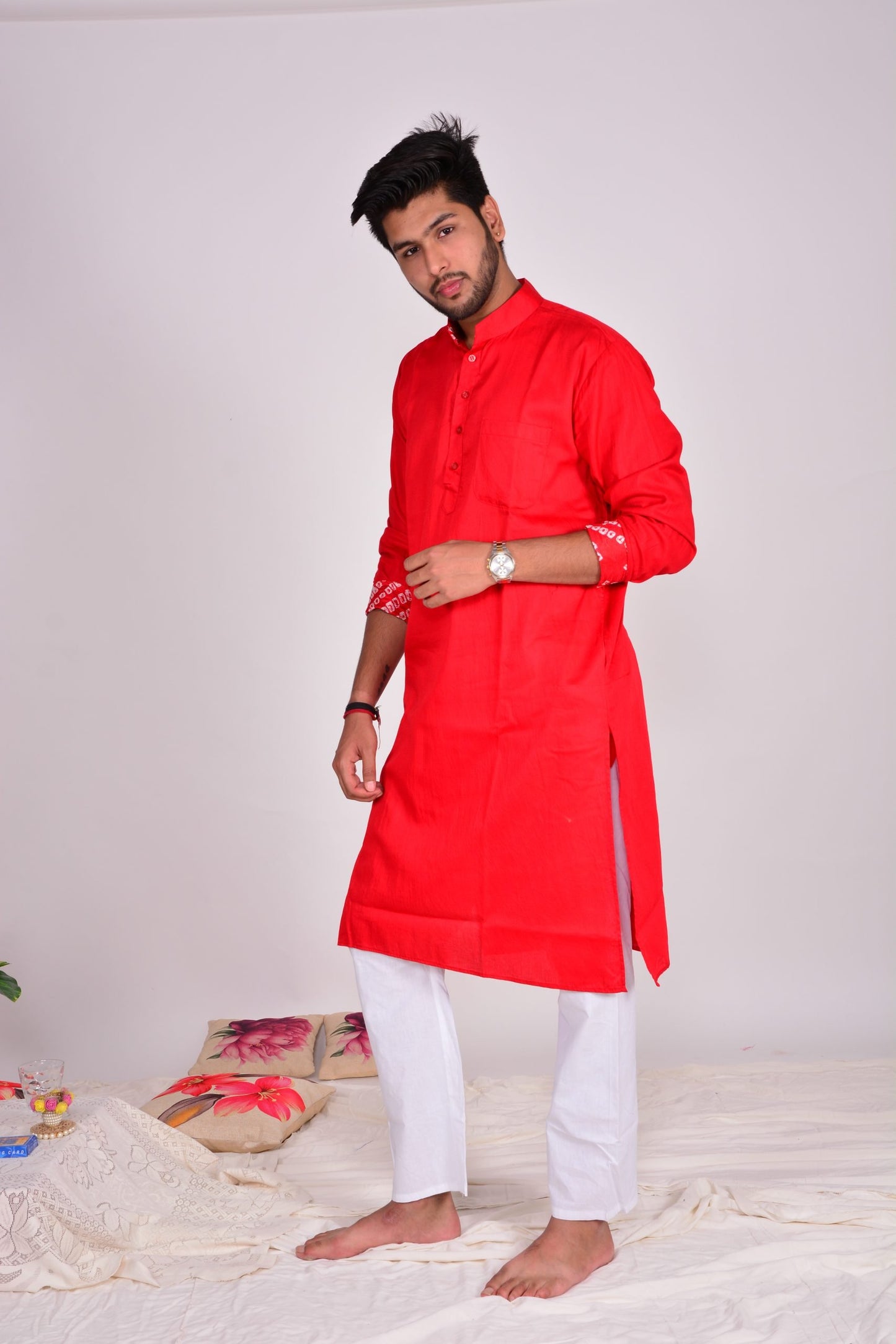 Festive Red Men Kurta
