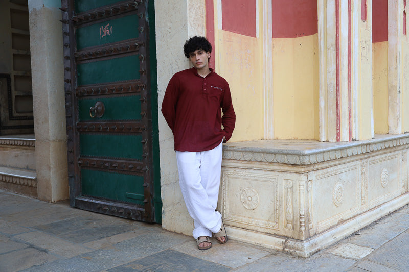 VIRAL MAROON KURTA