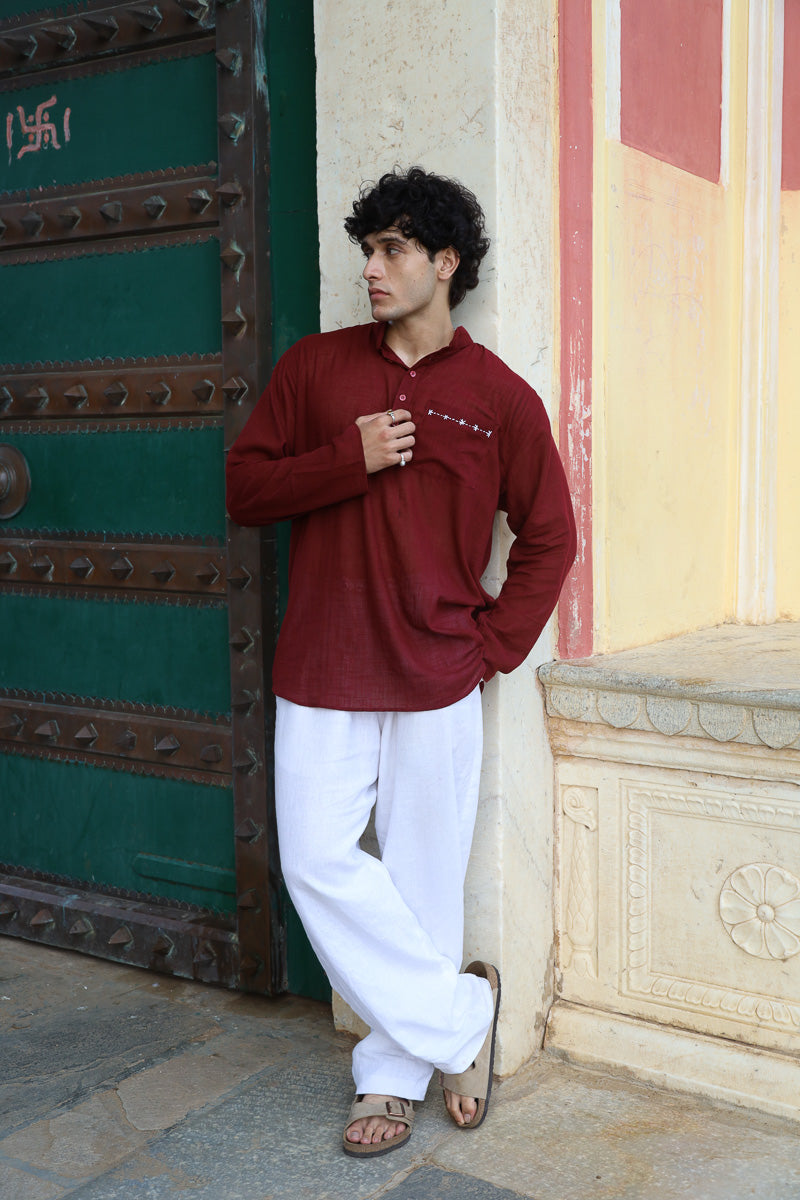 VIRAL MAROON KURTA