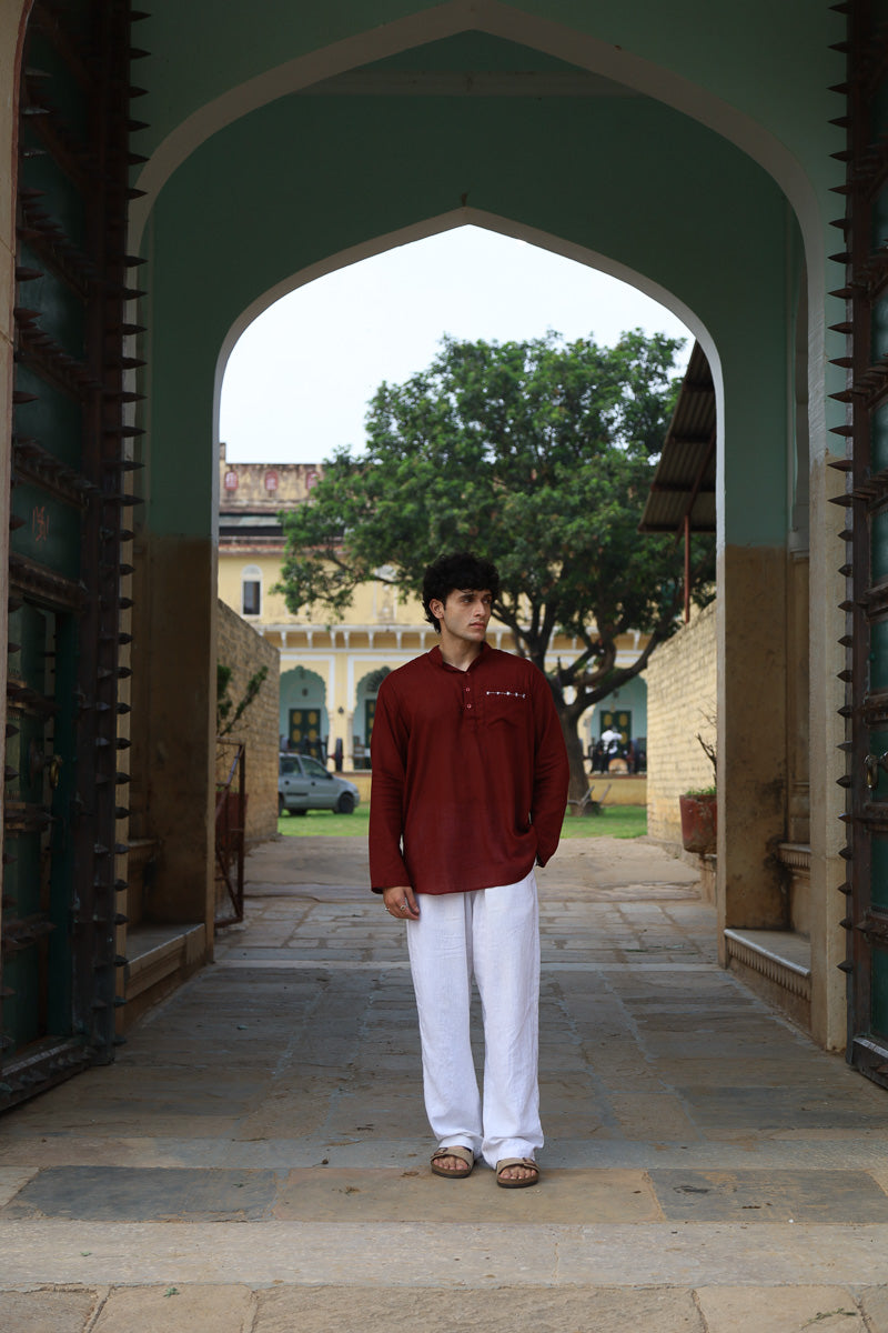 VIRAL MAROON KURTA