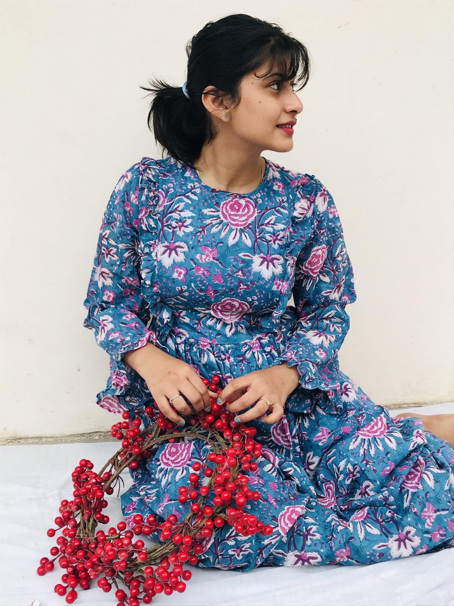 Blue Floral Maxi Dress