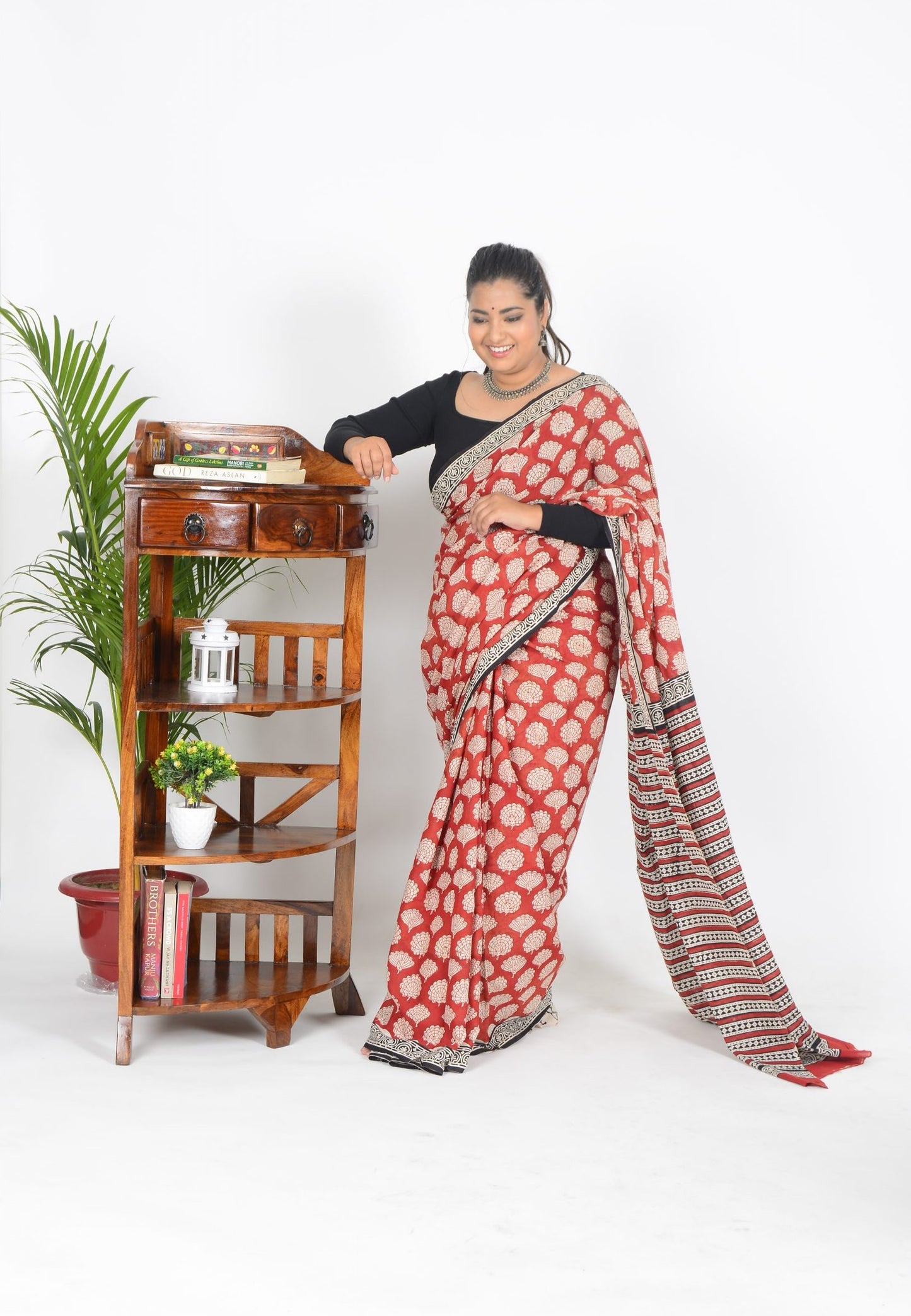 Narangi Bagru Saree
