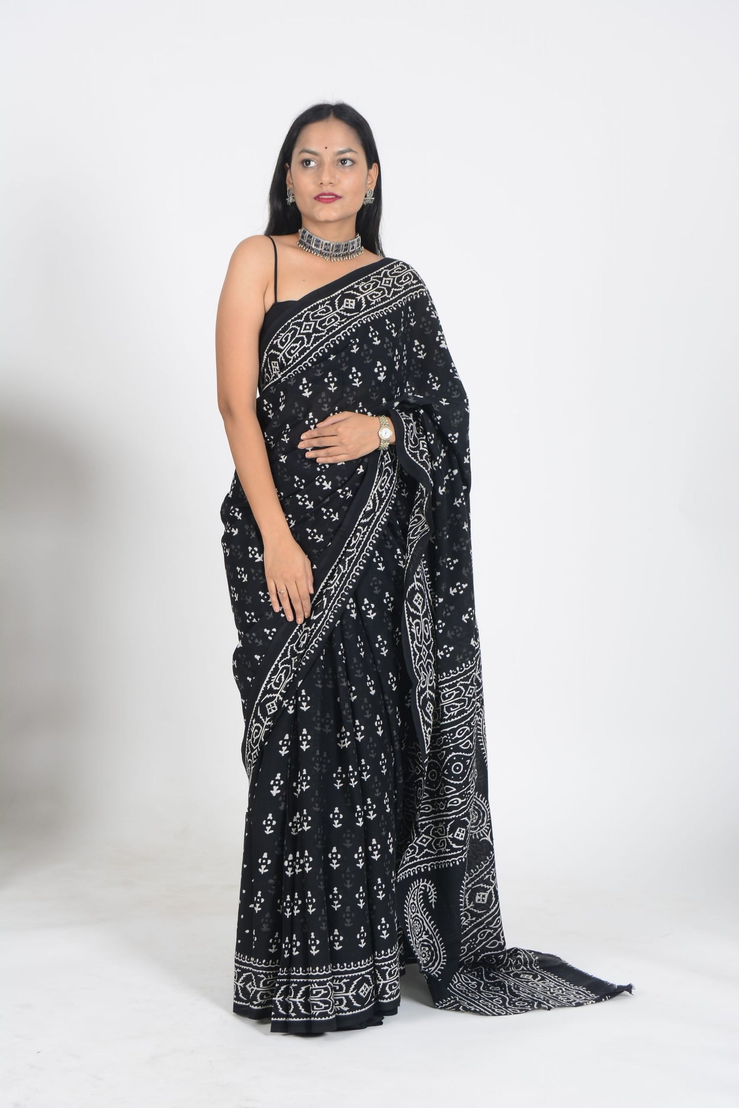 Black Dabu Saree