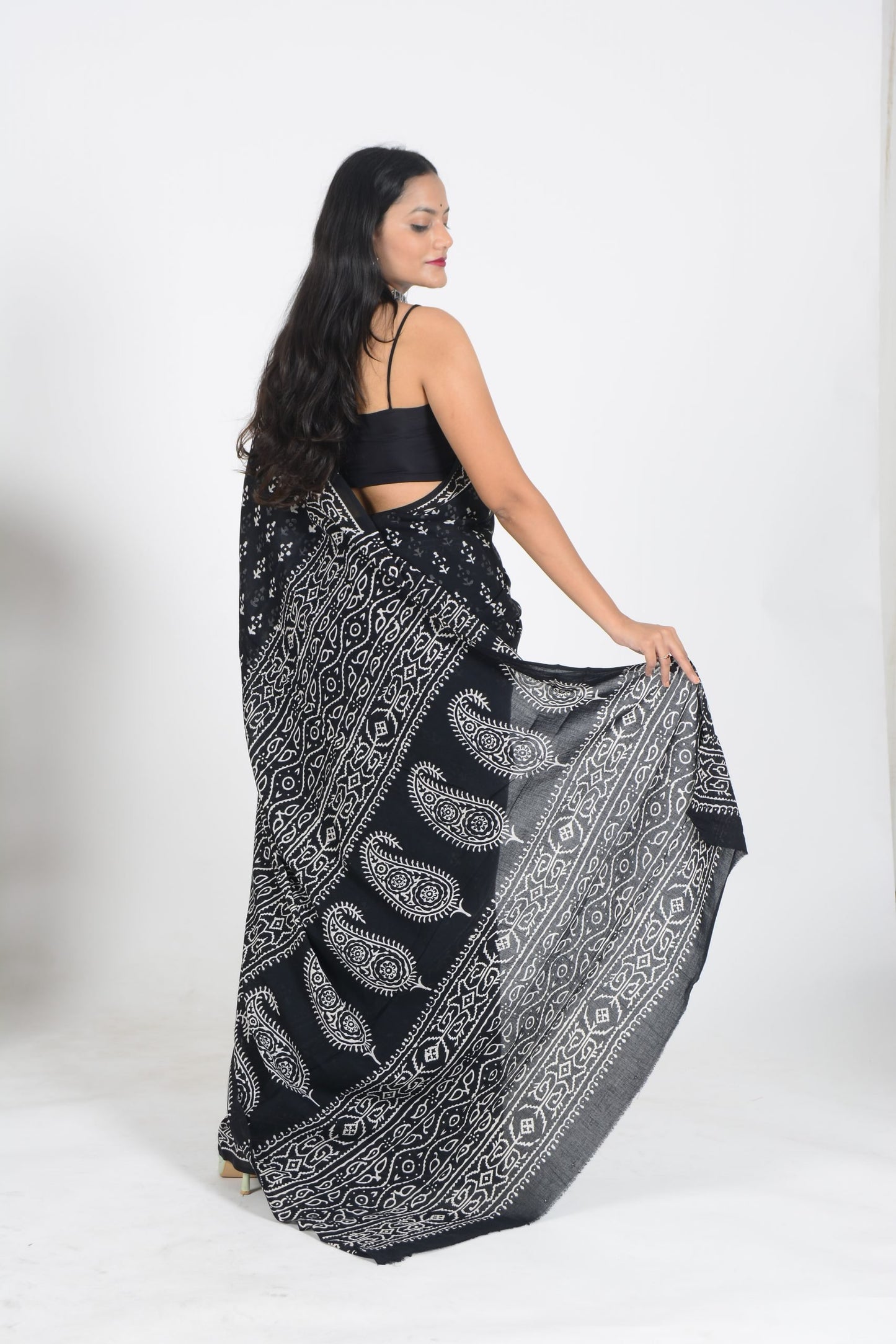 Black Dabu Saree