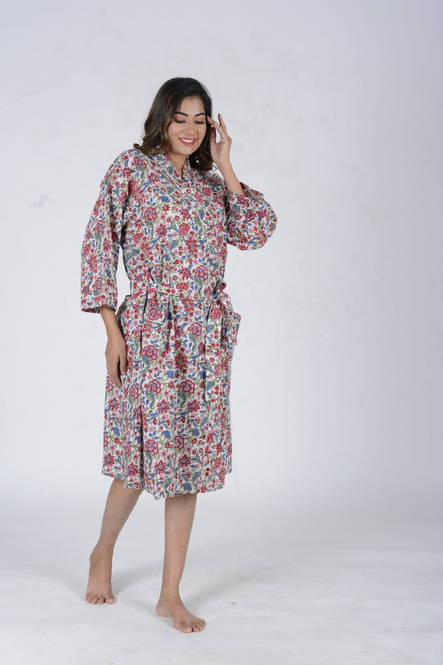 Multicolor Cotton Bathrobe