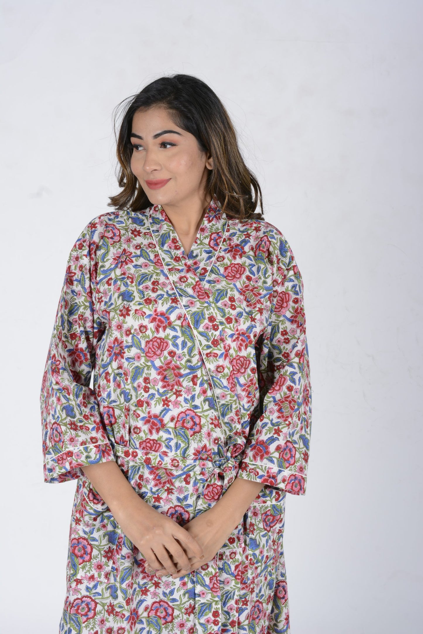 Multicolor Cotton Bathrobe