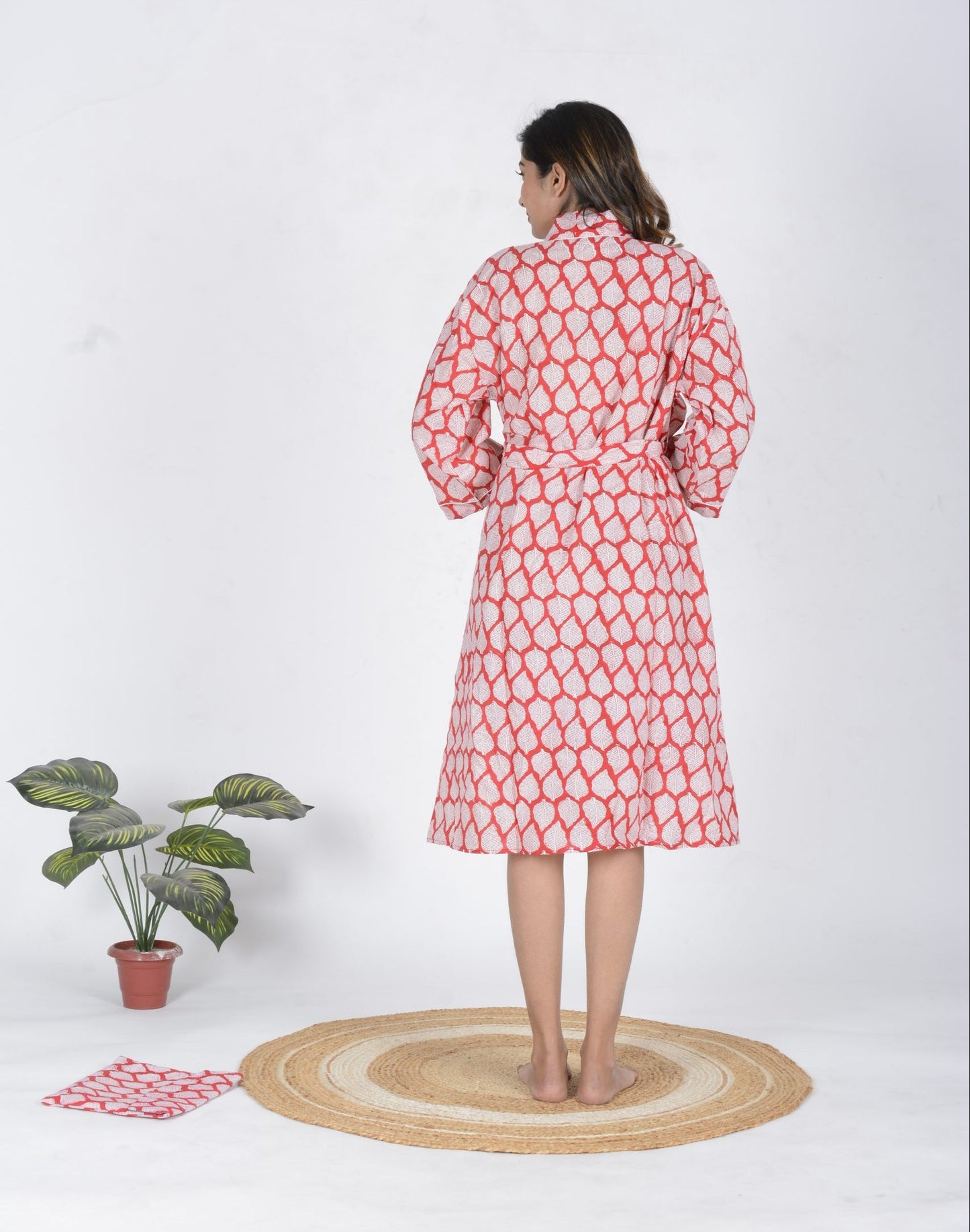 Red Cotton Bathrobe