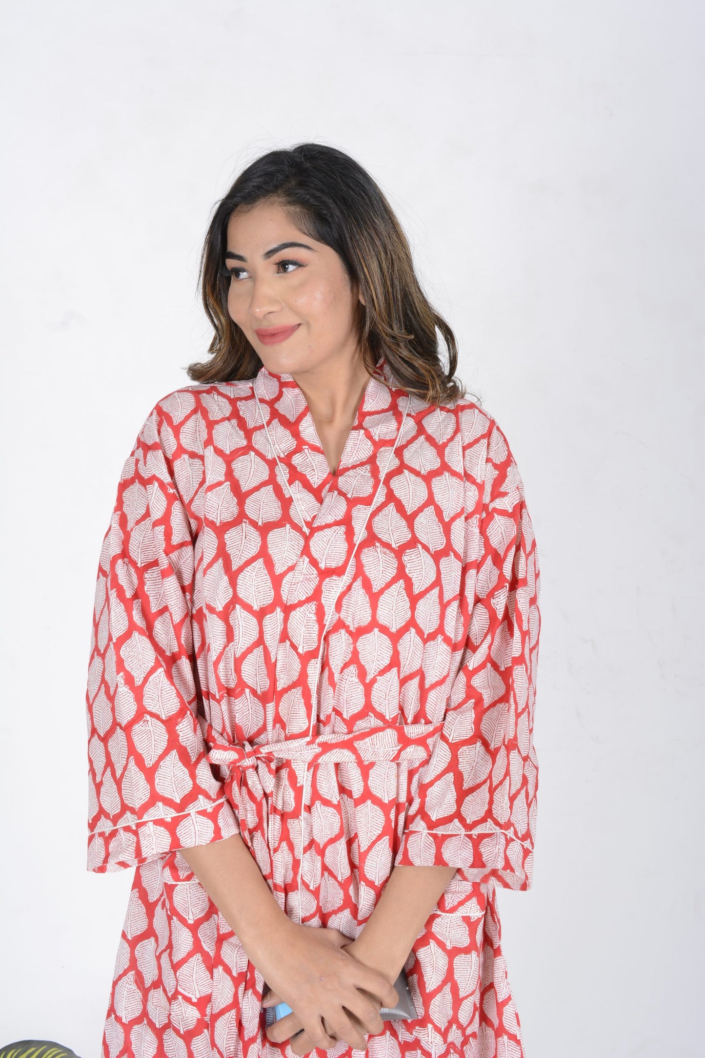 Red Cotton Bathrobe