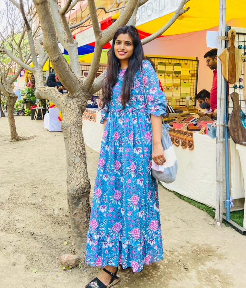 Blue Floral Maxi Dress