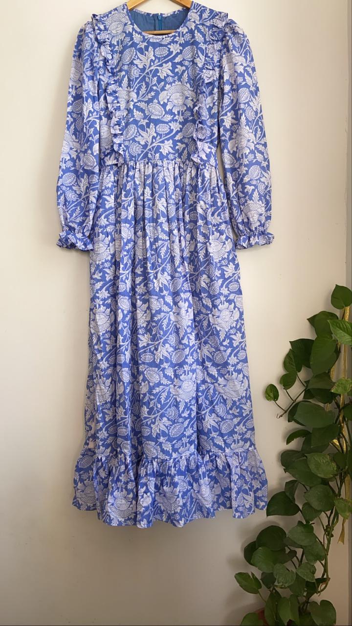Blue Floral Maxi Dress