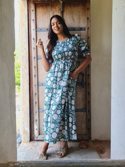 Stella Forest Green Floral Maxi Dress