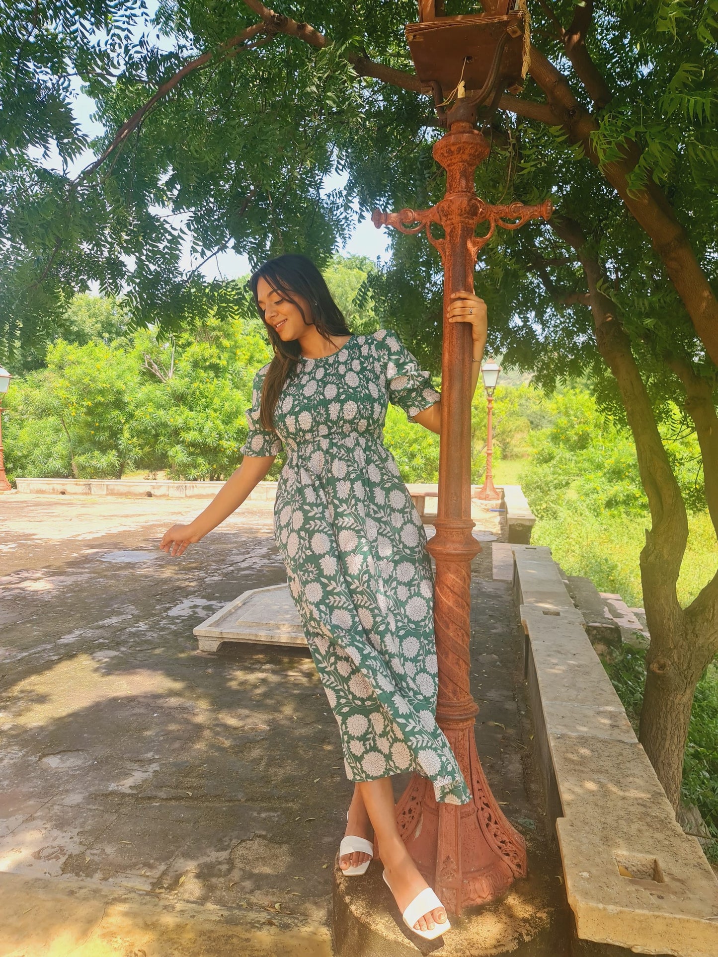 Stella Forest Green Floral Maxi Dress