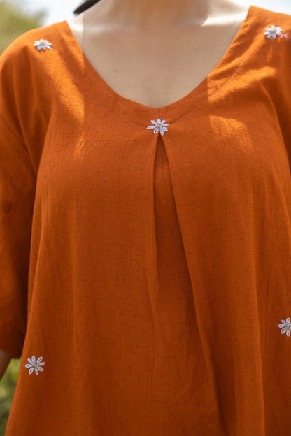 Rust Terra Midi Dress
