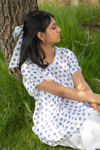 White Lavender Bloom Top