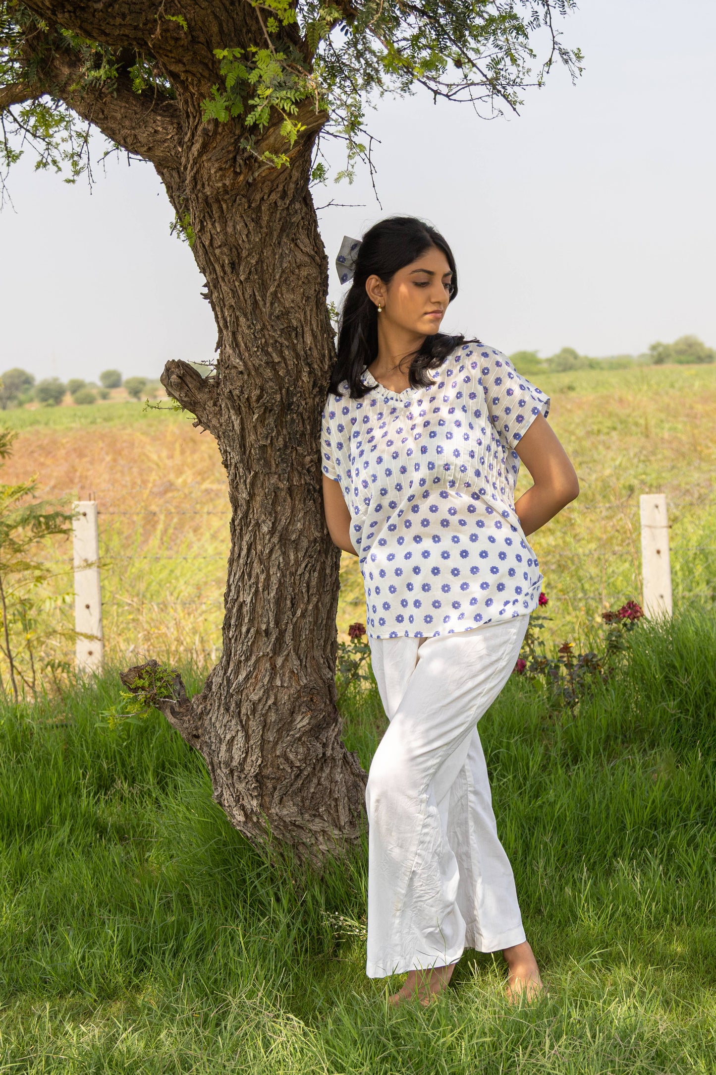 White Lavender Bloom Top