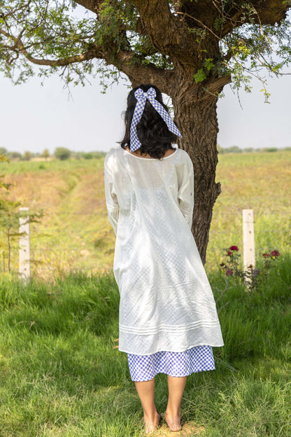 White Harvest Check Dress