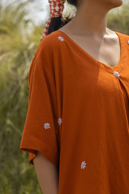 Rust Terra Midi Dress
