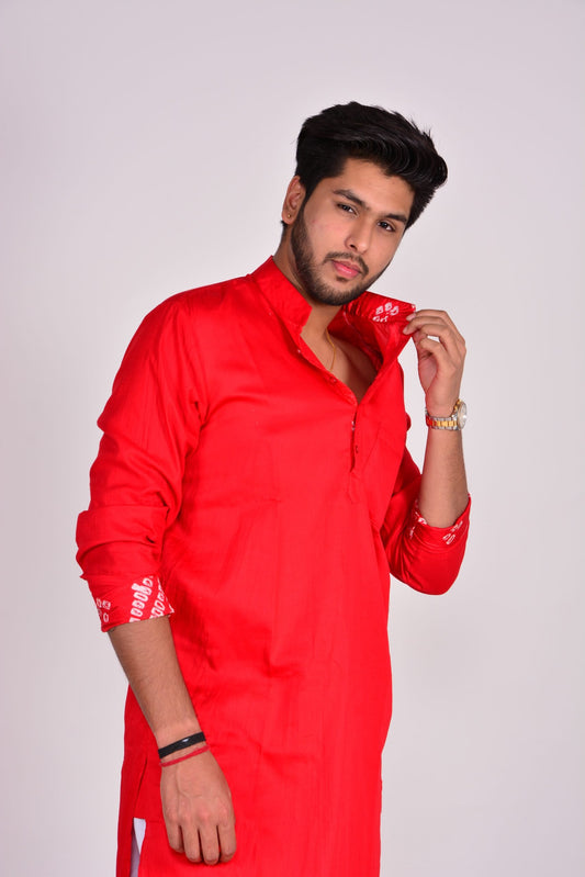 Festive Red Men Kurta