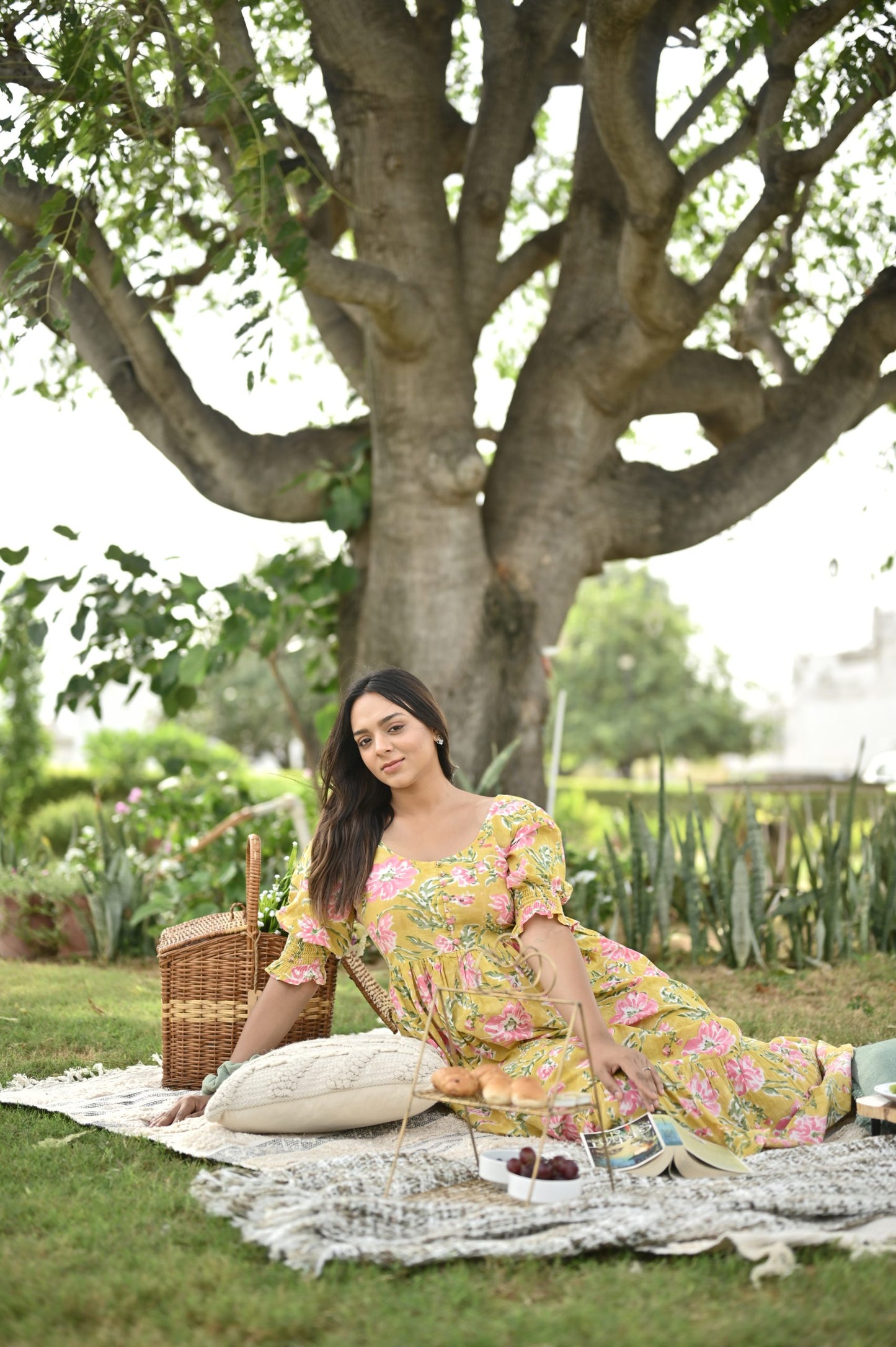 Berry Yellow Floral Dress