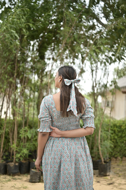 Berry Mid Blue Floral Dress