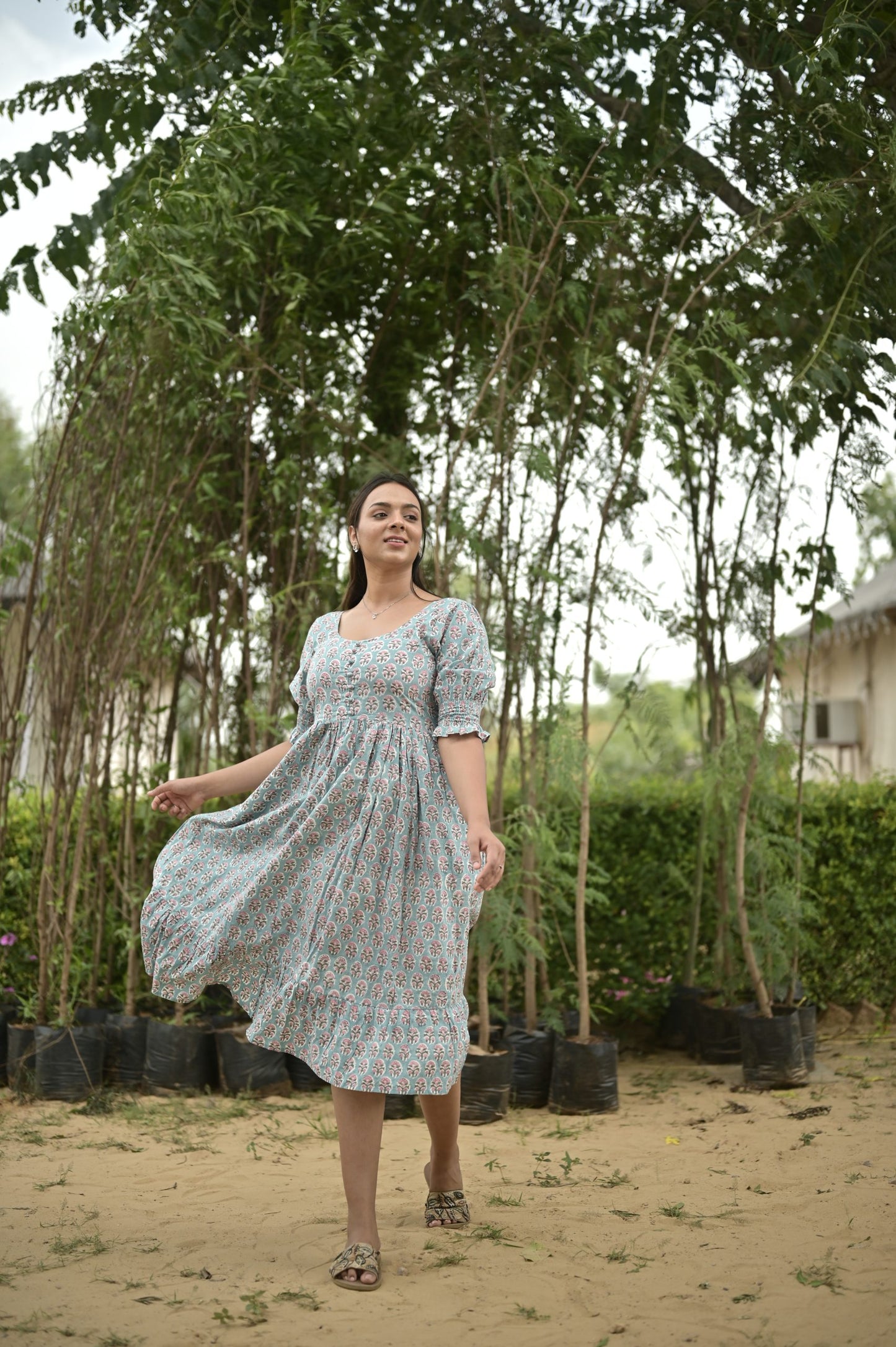 Berry Mid Blue Floral Dress