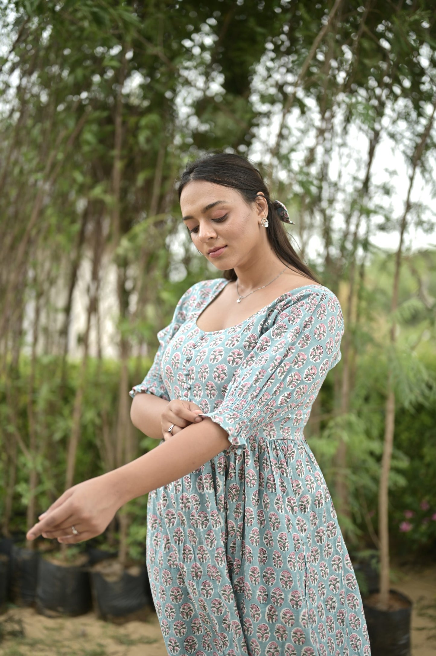 Berry Mid Blue Floral Dress