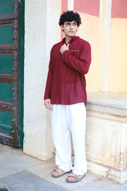 VIRAL MAROON KURTA