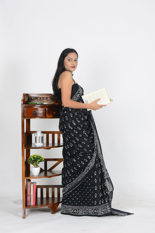 Black Dabu Saree