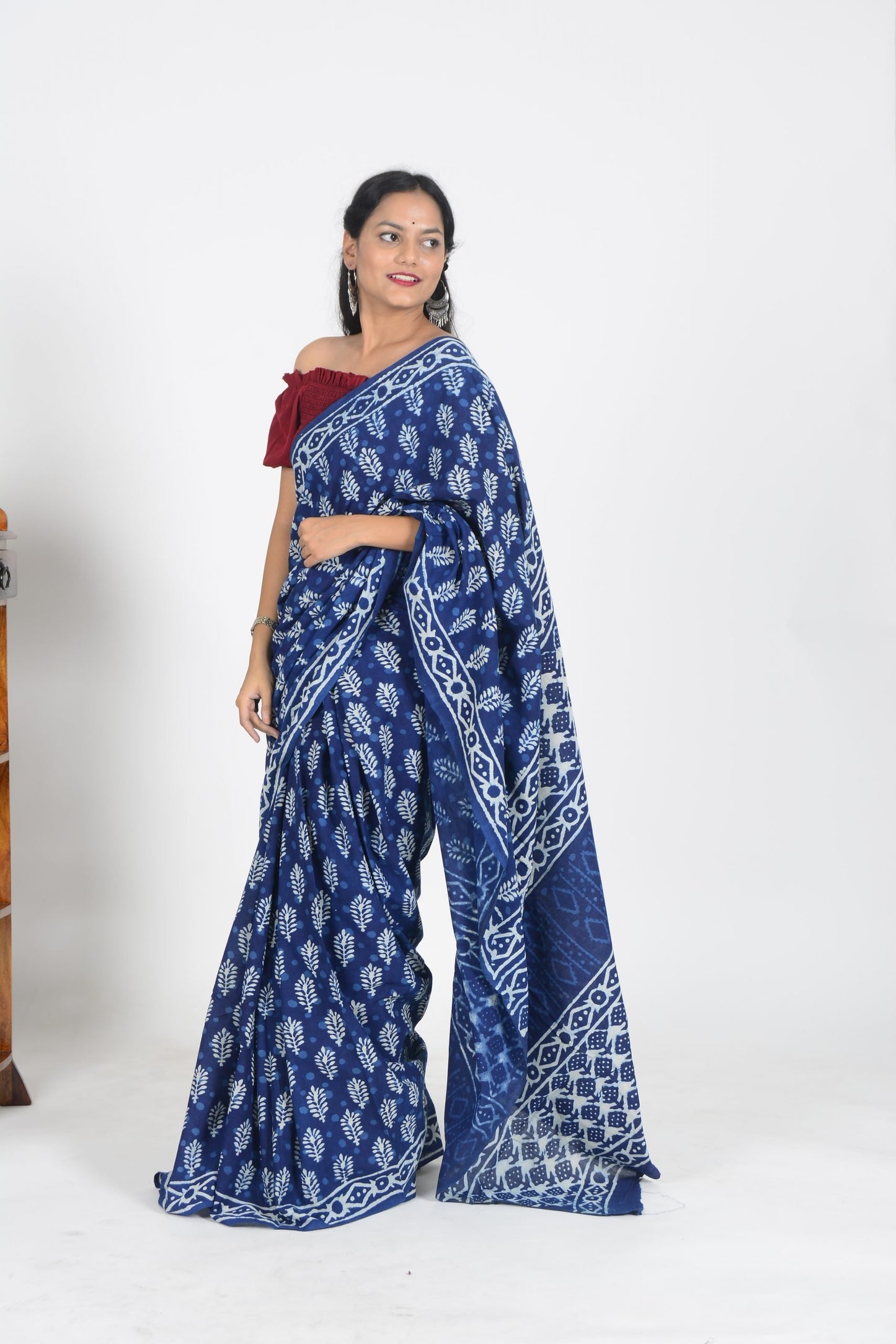 Indigo Dabu Saree