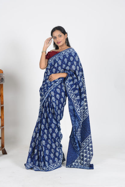 Indigo Dabu Saree