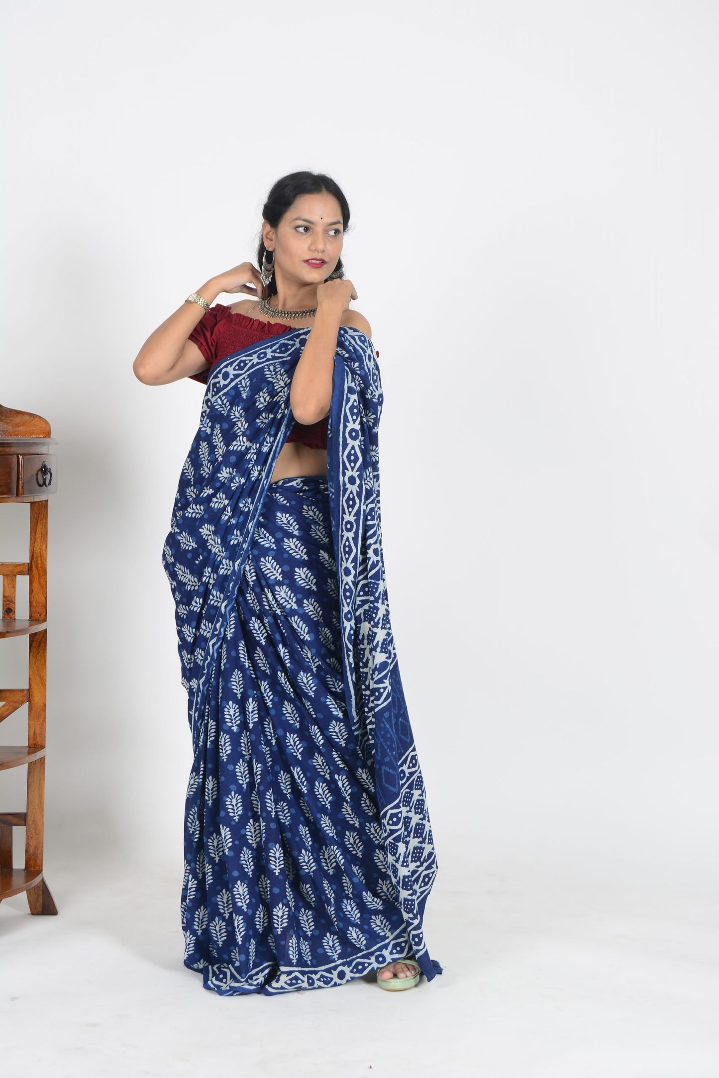 Indigo Dabu Saree