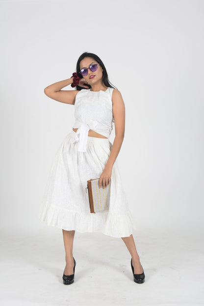 Iksha White Wrap Top