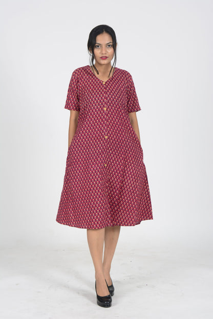 Stella Maroon Midi Dress