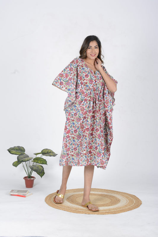 Muticolor Printed Cotton Kaftan