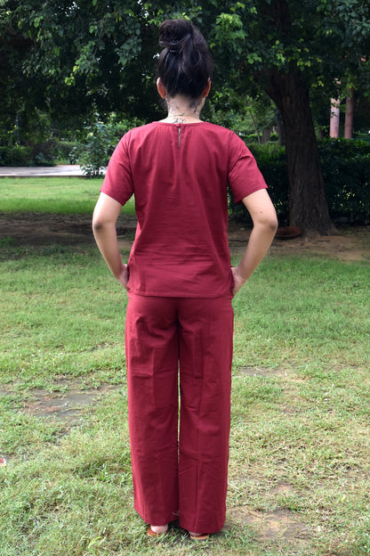 Red Solid Co-Ord Set